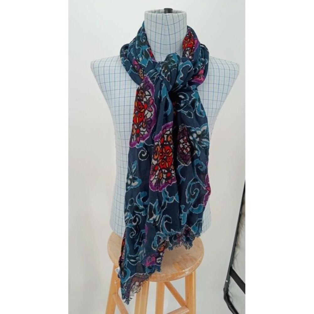 Boho Colorful Scarf 70" 100% Cotton NWT